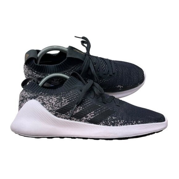 Adidas Womens Purebounce+ Running Shoes Gray Low Top Lace Up Mesh 9.5M - Picture 1 of 8
